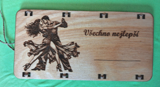 Dřevěná obálka na peníze a poukazy - Tanečníci