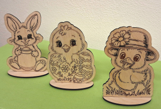 Velikonoční kreativní sada 3 ks – Kuřátko, zajíček a kačátko